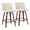 Tintori counter stool in Walnut Wood, Cream Noise Fabric, Black Steel, coordinated set view, featuring metal footrest