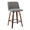 Toriano Mid-Century Modern Fixed-Height Counter Stool in Walnut Wood with Square Black Footrest and Noise Grey Fabric- Set of 2 — product view