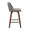 Toriano Mid-Century Modern Fixed-Height Counter Stool in Walnut Wood with Square Black Footrest and Noise Grey Fabric- Set of 2 — side view