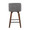 Toriano Mid-Century Modern Fixed-Height Counter Stool in Walnut Wood with Square Black Footrest and Noise Grey Fabric- Set of 2 — back view