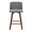 Toriano Mid-Century Modern Fixed-Height Counter Stool in Walnut Wood with Square Black Footrest and Noise Grey Fabric- Set of 2 — front view