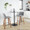 Toriano Mid-Century Modern Fixed-Height Counter Stool in Walnut Wood with Square Black Footrest and Noise Grey Fabric- Set of 2 — lifestyle photo 4