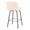Tintori counter stool in Black Metal, Cream Pu, Gold Metal, back and side view, featuring swivel and metal footrest
