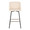 Tintori counter stool in Black Metal, Cream Pu, Gold Metal, front view, featuring swivel and metal footrest