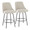 Marcel counter stool in Black Metal, Cream Fabric, Brass Metal, coordinated set view, featuring swivel