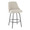 Marcel counter stool in Black Metal, Cream Fabric, Brass Metal, product view, featuring swivel