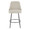 Marcel counter stool in Black Metal, Cream Fabric, Brass Metal, front view, featuring swivel