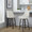 Marcel counter stool in Walnut Glazed Wood, Black Metal, Cream Fabric, Brass Metal, featuring swivel and wood frame