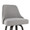 Studded Marcel 27" Transitional Fixed-Height Counter Stool with Swivel in Walnut Glazed Wood and Light Grey Fabric with Brass Nailhead Trim and Round Black Metal Footrest- Set of 2 — detail view (photo 1)