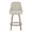 Marcel counter stool in Whitewashed Wood, Black Metal, Cream Fabric, Brass Metal, front view, featuring swivel and wood frame