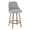 Marcel counter stool in Whitewashed Wood, Light Grey Fabric, Brass Metal, Black Metal, product view, featuring swivel and wood frame