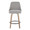 Marcel counter stool in Whitewashed Wood, Light Grey Fabric, Brass Metal, Black Metal, front view, featuring swivel and wood frame