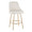 Marcel counter stool in Gold Metal, White PU, product view, featuring swivel