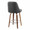 Marcel counter stool in Walnut Wood, Black PU, Chrome Metal, back and side view, featuring swivel and wood frame