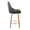 Marcel counter stool in Zebra Wood, Black PU, Chrome Metal, side view, featuring swivel and wood frame