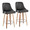 Marcel counter stool in Zebra Wood, Black PU, Chrome Metal, coordinated set view, featuring swivel and wood frame