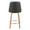 Marcel counter stool in Zebra Wood, Black PU, Chrome Metal, back view, featuring swivel and wood frame