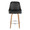 Marcel counter stool in Zebra Wood, Black PU, Chrome Metal, front view, featuring swivel and wood frame