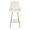 Marcel counter stool in Gold Metal, White PU, front view, featuring metal footrest
