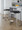 Fuji counter stool in Stainless Steel, Black PU