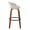 Grotto bar stool in Walnut Wood, Oat Noise Fabric, Black Metal, side view, featuring swivel and wood frame