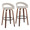 Grotto bar stool in Walnut Wood, Oat Noise Fabric, Black Metal, coordinated set view, featuring swivel and wood frame