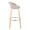 Grotto bar stool in Natural Wood, Oat Noise Fabric, Chrome Metal, side view, featuring swivel and wood frame