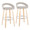 Grotto bar stool in Natural Wood, Oat Noise Fabric, Chrome Metal, coordinated set view, featuring swivel and wood frame