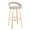 Grotto bar stool in Natural Wood, Oat Noise Fabric, Chrome Metal, product view, featuring swivel and wood frame