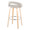 Grotto bar stool in Natural Wood, Oat Noise Fabric, Chrome Metal, back and side view, featuring swivel and wood frame