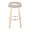 Grotto bar stool in Natural Wood, Oat Noise Fabric, Chrome Metal, back view, featuring swivel and wood frame