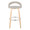 Grotto bar stool in Natural Wood, Oat Noise Fabric, Chrome Metal, front view, featuring swivel and wood frame