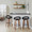 Grotto Upholstered 30" Contemporary Fixed-Height Barstool with Swivel in Walnut Wood and Black Faux Leather with Round Black Metal Footrest- Set of 2 — lifestyle photo 2