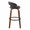 Grotto bar stool in Walnut Wood, Black Velvet, Black Metal, side view, featuring swivel and wood frame
