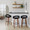 Grotto bar stool in Walnut Wood, Black Velvet, Black Metal, close-up detail, featuring swivel and wood frame