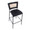 Rattan Tania Contemporary Bar Stool in Black Metal, Black Faux Leather, and Rattan Back- Set of 2 — lifestyle photo 1
