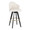 Ahoy Upholstered 30" Contemporary Fixed-Height Barstool with Swivel in Black Wood and Cream Fabric with Round Gold Metal Footrest- Set of 2 — product view