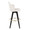 Ahoy Upholstered 30" Contemporary Fixed-Height Barstool with Swivel in Black Wood and Cream Fabric with Round Gold Metal Footrest- Set of 2 — side view
