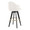 Ahoy Upholstered 30" Contemporary Fixed-Height Barstool with Swivel in Black Wood and Cream Fabric with Round Gold Metal Footrest- Set of 2 — rear three-quarter view