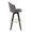Ahoy Upholstered 30" Contemporary Fixed-Height Barstool with Swivel in Black Wood and Grey Fabric with Round Gold Metal Footrest- Set of 2 — side view