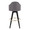 Ahoy Upholstered 30" Contemporary Fixed-Height Barstool with Swivel in Black Wood and Grey Fabric with Round Gold Metal Footrest- Set of 2 — back view