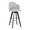 Ahoy Upholstered 30" Contemporary Fixed-Height Barstool with Swivel in Black Wood and Light Grey Fabric with Round Gold Metal Footrest- Set of 2 — product view