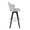 Ahoy Upholstered 30" Contemporary Fixed-Height Barstool with Swivel in Black Wood and Light Grey Fabric with Round Gold Metal Footrest- Set of 2 — side view