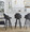 Ahoy Upholstered 30" Contemporary Fixed-Height Barstool with Swivel in Black Wood and Charcoal Fabric with Round Black Metal Footrest- Set of 2 — lifestyle photo 2