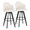 Ahoy Upholstered 30" Contemporary Fixed-Height Barstool with Swivel in Black Wood and Cream Fabric with Round Black Metal Footrest- Set of 2 — pair view