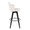 Ahoy Upholstered 30" Contemporary Fixed-Height Barstool with Swivel in Black Wood and Cream Fabric with Round Black Metal Footrest- Set of 2 — side view
