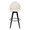 Ahoy Upholstered 30" Contemporary Fixed-Height Barstool with Swivel in Black Wood and Cream Fabric with Round Black Metal Footrest- Set of 2 — front view