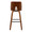 Ariana bar stool in Walnut Wood, Beige Fabric, Black Metal, back view, featuring swivel and upholstered seat