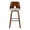 Ariana bar stool in Walnut Wood, Beige Fabric, Black Metal, front view, featuring swivel and upholstered seat