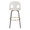 Ava bar stool in Black Metal, Snow White Fabric, Gold Metal, back view, featuring swivel